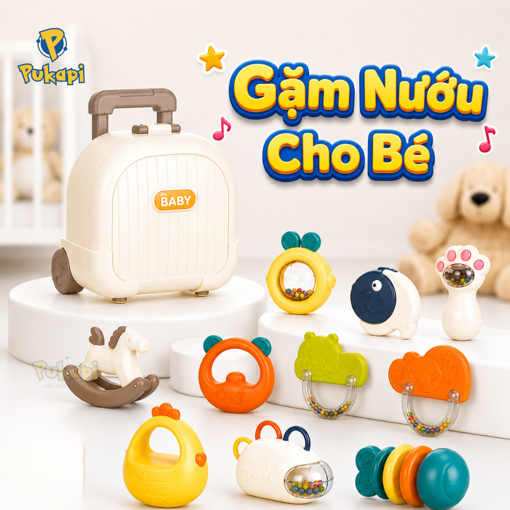 Gặm Nướu Cho Bé Gặm Nướu Đồ Chơi Gặm Nướu Đồ Gặm Nướu Cho Bé Nướu Gặm Gặm Nứu Gặm Silicone Bộ Gặm Nướu - Đồ Chơi PUKAPI