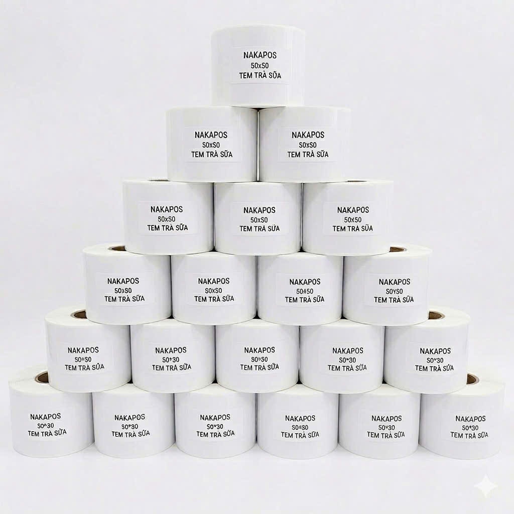 [COMBO 20 CUỘN] Tem decal 50x50 in đơn hàng 50*50 tem vận chuyển phiếu 5x5 ship giấy nhiệt in mã vạch giấy nhiệt in đơn
