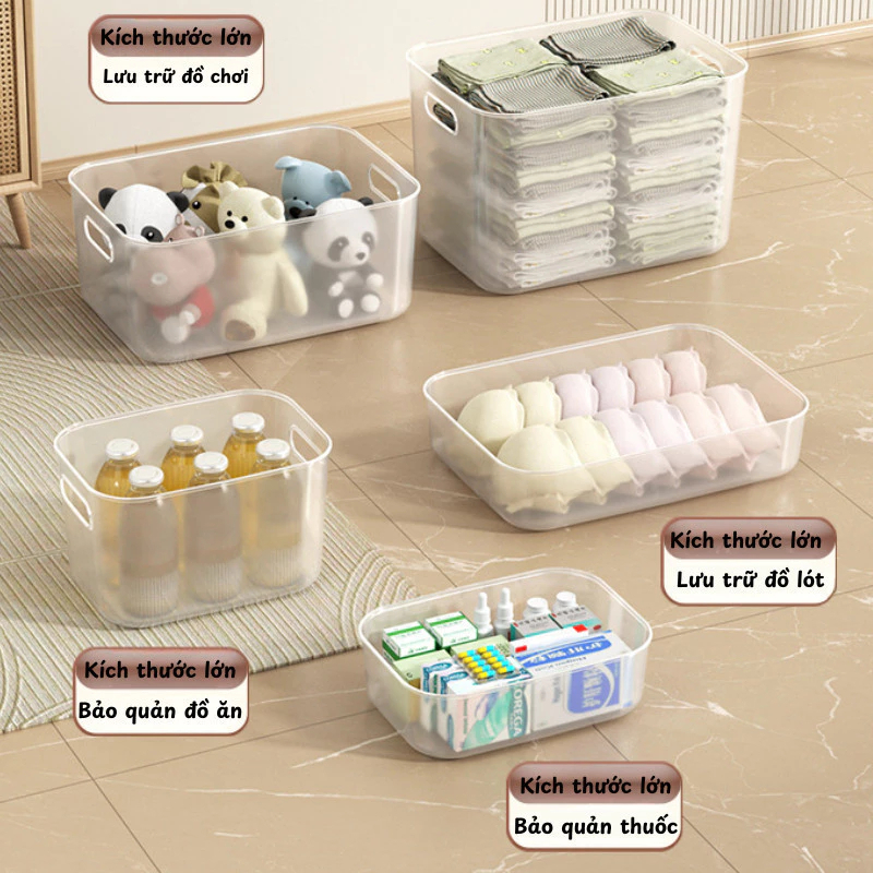 Thùng Nhựa Để Đồ Đa Năng Cỡ Lớn 15L/20L/30L HOMIE, Hộp Nhựa Trong Suốt Có Nắp Đậy Chống Bụi