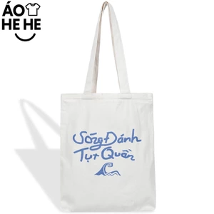 Túi Đi Biển - Sóng Đánh Tụt Quần - Túi To Te Hài Hước Form 33x38cm - In Túi Theo Yêu Cầu