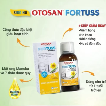 Siro Ho Thảo Dược Fortuss Otosan (Mẫu mới) Hỗ trợ Bổ Phế , Làm Dịu Con Ho, Bảo Vệ Niêm Mạc
