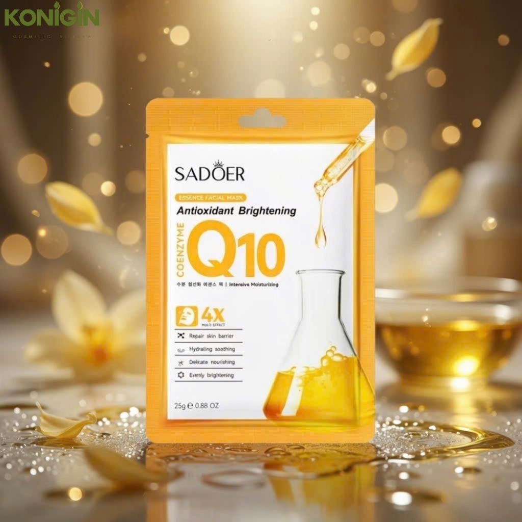 Combo 90 Miếng Mặt Nạ Giấy SADOER Coenzyme Q10 Antioxidant Brightening Dưỡng Trắng Da, Chống Lão Hóa, Cấp Ẩm Sâu 25g