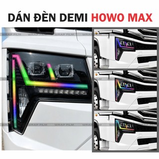 Decal dán đèn Howo Max, decal dán đèn đổi màu, chất liệu decal PVC cao cấp 3 lớp trong suốt không phai màu ( bộ 2 bên)