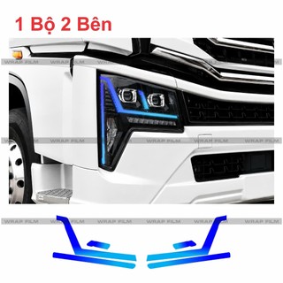Decal dán đèn Howo Max, decal dán đèn đổi màu, chất liệu decal PVC cao cấp 3 lớp trong suốt không phai màu ( bộ 2 bên)