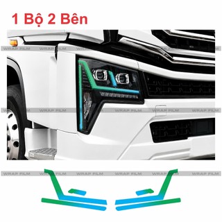 Decal dán đèn Howo Max, decal dán đèn đổi màu, chất liệu decal PVC cao cấp 3 lớp trong suốt không phai màu ( bộ 2 bên)