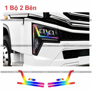 Decal dán đèn Howo Max, decal dán đèn đổi màu, chất liệu decal PVC cao cấp 3 lớp trong suốt không phai màu ( bộ 2 bên)