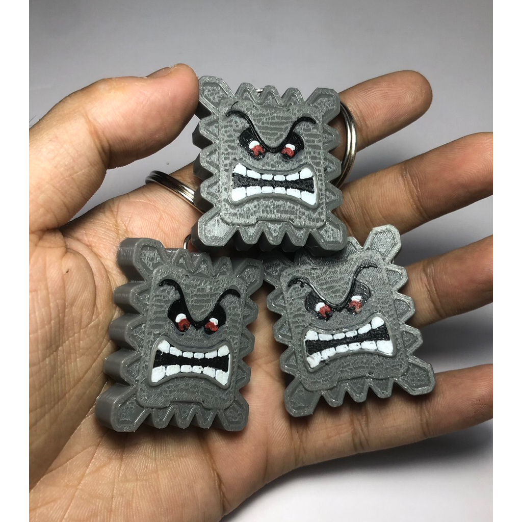 Móc khóa Thwomp | Móc khóa In 3D Nintendo