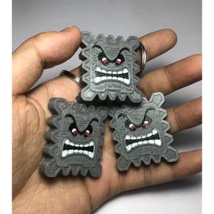 Móc khóa Thwomp | Móc khóa In 3D Nintendo