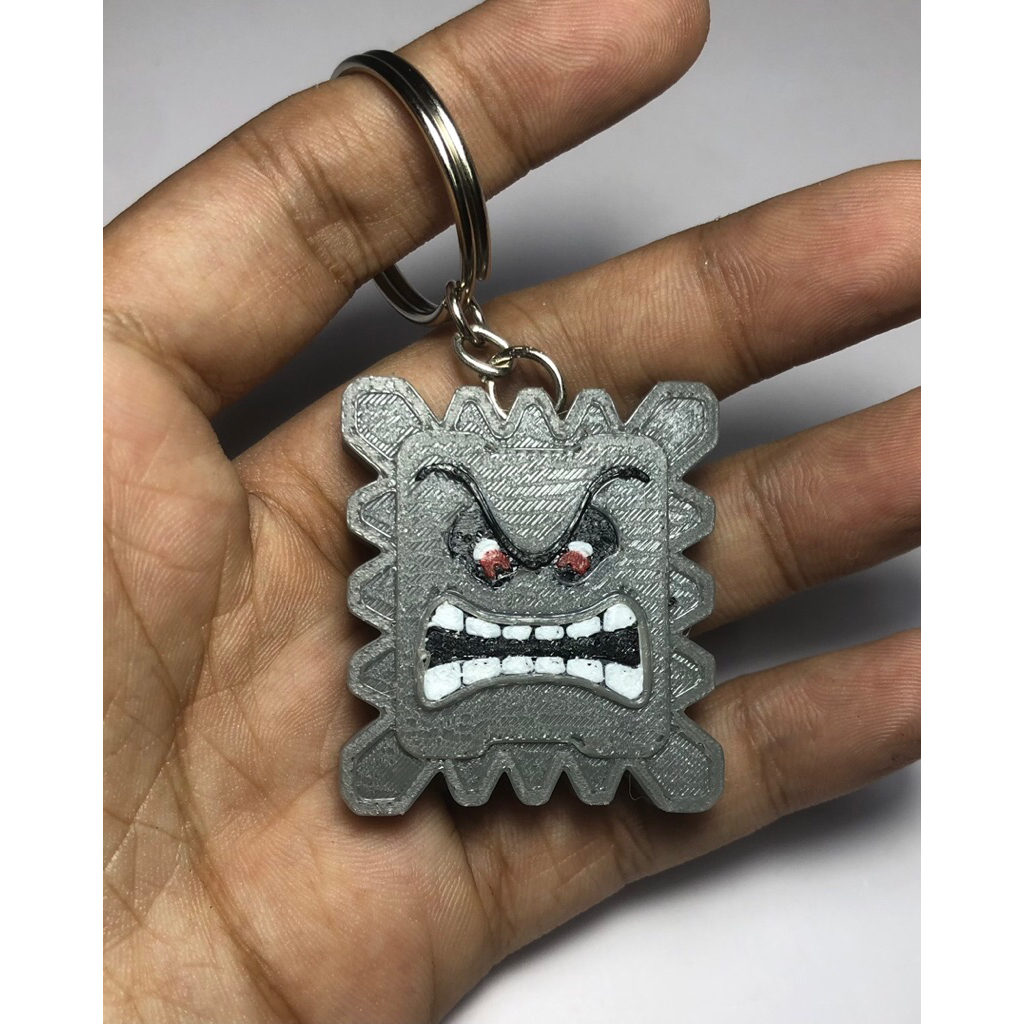 Móc khóa Thwomp | Móc khóa In 3D Nintendo