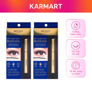 Combo 2 Mascara Browit Nongchat Dạng Lược Làm Dày Cong Mi Chuyên Makeup My Everyday 5.5g
