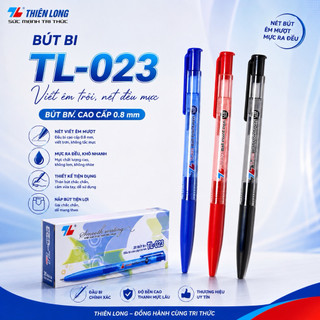 Combo hộp 20 bút bi Thiên Long 023  Ngòi 0.8mm hàng chính hãng