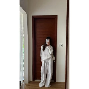 Quần Linen ống rộng mùa hè rộng rãi thoáng mát cạp chun co giãn | Insync