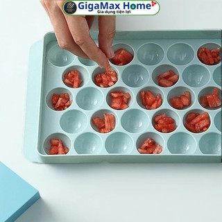 Combo 2 Khuôn Làm Đá 33 Viên Tròn Dẻo Có Nắp Đậy – Khay Làm Thạch Bi Hoa Quả Trái Cây | GigaMax Home