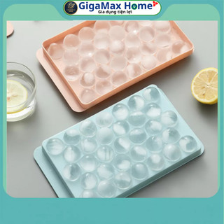 Combo 2 Khuôn Làm Đá 33 Viên Tròn Dẻo Có Nắp Đậy – Khay Làm Thạch Bi Hoa Quả Trái Cây | GigaMax Home