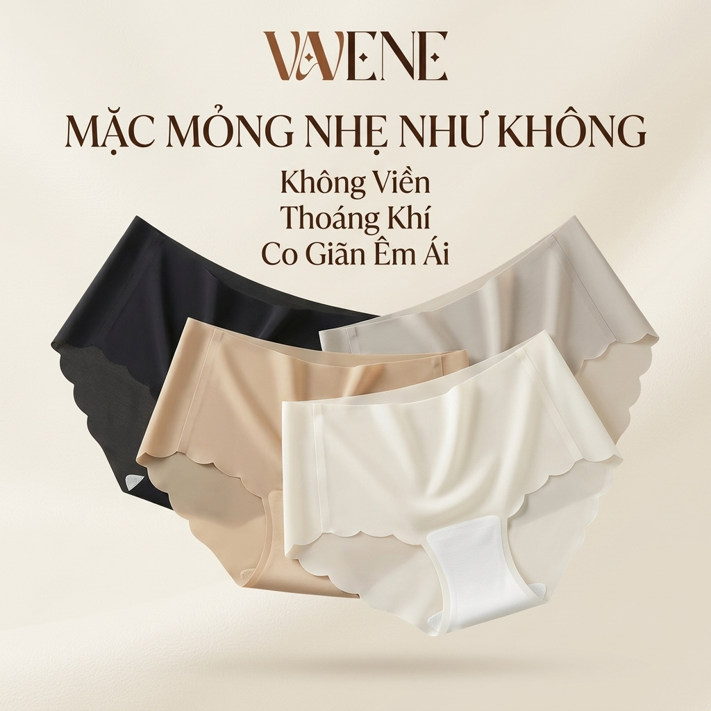 COMBO 10 Quần lót nữ su không lộ viền, tàng hình VANVENE QL319 kháng khuẩn, không đường may mỏng nhẹ