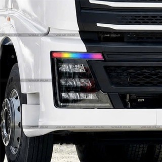 Decal dán đèn demi Howo TH7 decal PVC 3 lớp trong suốt không phai màu, không bong tróc ( bộ 2 bên)