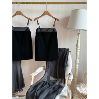 Set Áo Nhung 2 Dây Mix Chân Váy Maxi Chuẩn Linh Hoàng