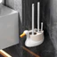 Bộ 3 Cọ Bồn Cầu Hình Vịt Treo Tường Không Khoan Đục, Chổi Cọ Toilet CMS Làm Sạch 360 Độ Chống Trầy