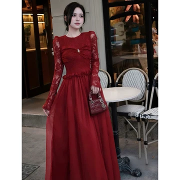 Đầm Ren Dài Tay Loe Cao Cấp Dáng Công Chúa Sang Trọng - Đầm Maxi Dự Tiệc, Đầm Tiệc Cưới, Đầm Chụp Ảnh Freesize Dưới 55kg