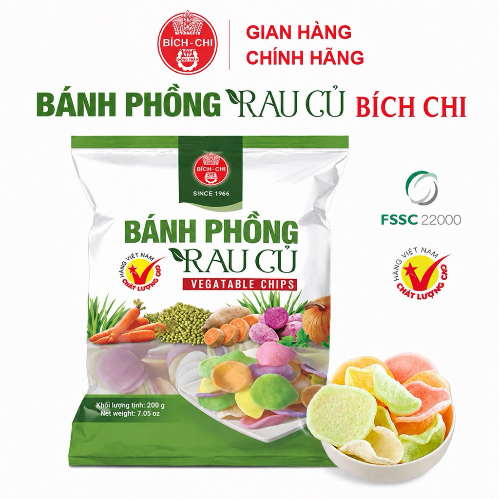 Bánh Phồng Rau Củ Chay Bích Chi 200g - giòn tan, thơm ngon
