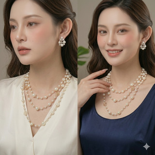 [ DAISYN ] N887 Dây chuyền ngọc trai nhân tạo dài   ,  chuỗi hạt ngọc trai mang áo dài