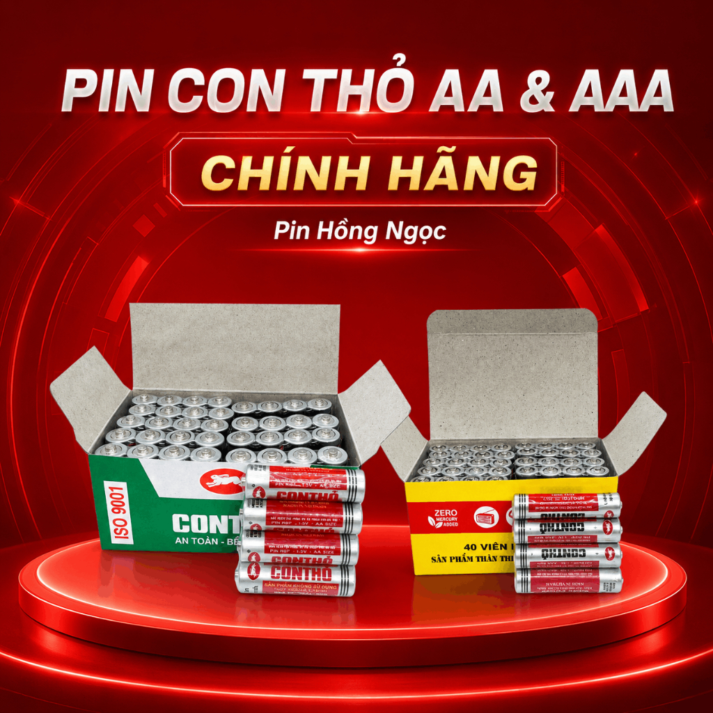 Hộp 40 viên pin Con Thỏ AA , AAA 1,5V Giá Sỉ