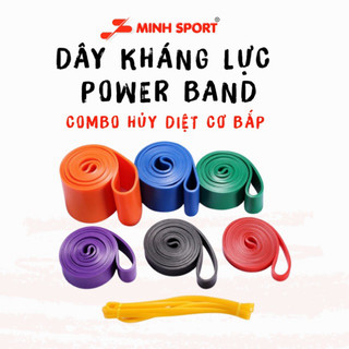 COMBO Hủy Diệt Cơ Bắp - Dây Kháng Lực Powerband MinhSport Đa Năng Hỗ Trợ Tập Luyện Thể Thao Tại Nhà