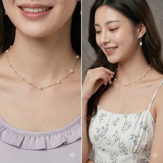 [ DAISYN ] N927 Dây chuyền ngọċ trai nhân tạo 6li   ,  vòng cổ ngọċ trai thuỷ tinh sang trọng cho nữ