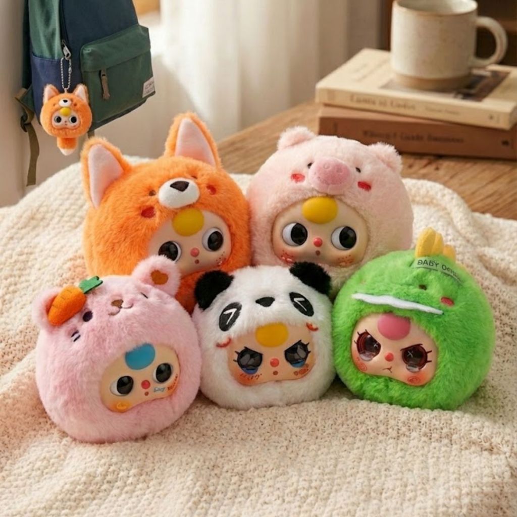 Gấu Bông Bé Ba Thỏ Tai Cụp Dễ Thương, Móc Khóa Bé Ba Hình Con Vật Làm Đồ Trang Trí,Đồ Treo Balo, Cặp Đi Học