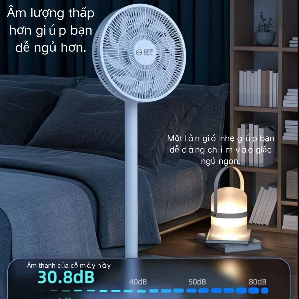 ⚡ Quạt đứng công suất lớn, tiết kiệm điện, 3 tốc, xoay, êm, gió mạnh, cánh 2 lớp, tháo rời 💨