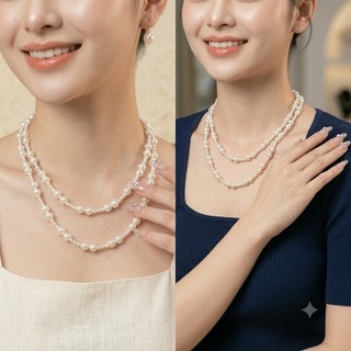 [ DAISYN ] N887 Dây chuyền ngọc trai nhân tạo dài   ,  chuỗi hạt ngọc trai mang áo dài