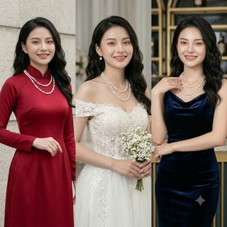 [ DAISYN ] N887 Dây chuyền ngọc trai nhân tạo dài   ,  chuỗi hạt ngọc trai mang áo dài