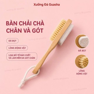 Bàn Chà Gót Chân 4in1 Tiện Lợi Loại Bỏ Da Chết. Sần Sùi Giúp Bàn Chân Luôn Mịn Màng - Bàn Chải Gót Chân 4in1 Tay Cầm Gỗ