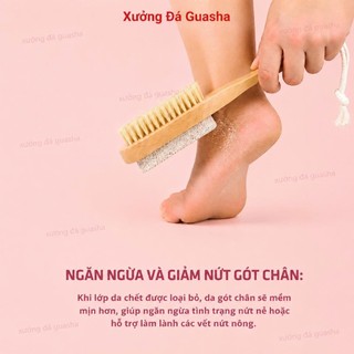 Bàn Chải Chà Chân Kèm Đá Bọt Chà Gót Chân Giúp Tẩy Tế Bào Chết 2in1 - Cây Chà Gót Chân Giúp Bàn Chân Mịn Màng