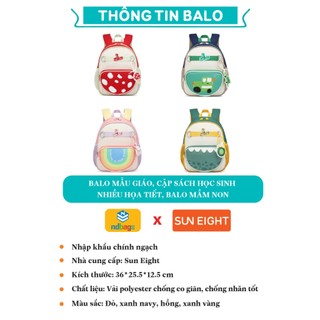 SUN EIGHT - 22210 Balo mẫu giáo, Cặp sách học sinh nhiều họa tiết, balo mầm non