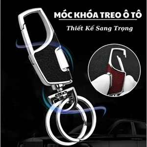 UTUONY Móc khóa xe hơi hợp kim đen/đỏ, móc khóa da PU bền, phụ kiện trang trí xe máy unisex