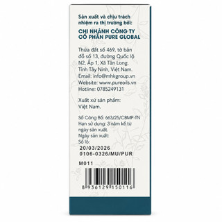 Dầu mù u M.U.U - PURE - Tamanu Oil Chăm sóc làn da, giảm bỏng, giảm ngứa, giảm hăm tã 30ml/50ml