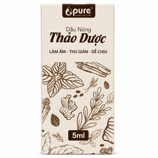 Dầu nóng thảo dược Pure 5ml - Herbal Medicated Oil, nóng lâu, giảm mệt mỏi căng thẳng