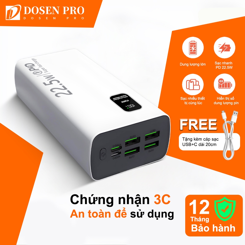 Dosen Pro sạc dự phòng K7 PD22.5w Sạc nhanh 10000mah-50000mAh pin dự phòng màn hình led tích hợp tích hợp | BigBuy360 - bigbuy360.vn