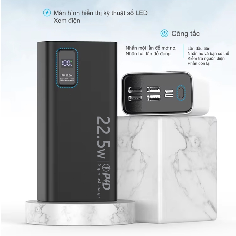 Dosen Pro sạc dự phòng K7 PD22.5w Sạc nhanh 10000mah-50000mAh pin dự phòng màn hình led tích hợp tích hợp | BigBuy360 - bigbuy360.vn