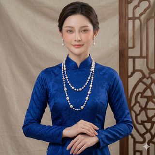Dây chuyền ngọc trai nhân tạo N888 chuỗi hạt ngọc trai dài 150cm cho nữ