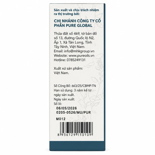 Dầu mù u M.U.U - PURE - Tamanu Oil Chăm sóc làn da, giảm bỏng, giảm ngứa, giảm hăm tã 30ml/50ml