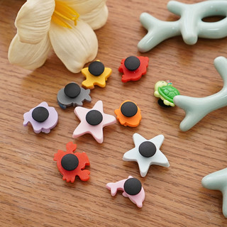 Bộ 10 Sticker, Charm 3D chủ đề Cua sò biển nhựa cứng gắn Dép Sục, Cá sấu Mita JB-462