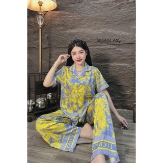 Bộ Đồ Pijama Latin(Lụa Mịn)Cao Cấp, có hai Size  45-60 kg và  60-75 kg , Cho Nữ Mặc Bốn Mùa