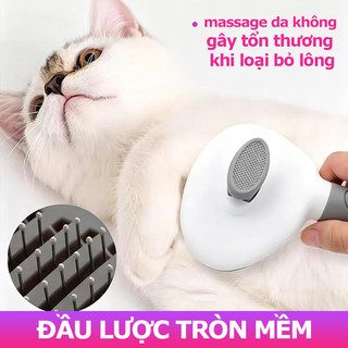 Lược Chải Lông Mèo, Lược Gỡ Lông Rụng Cho Chó Mèo, Đầu Kim Tròn Massage Không Đau Da