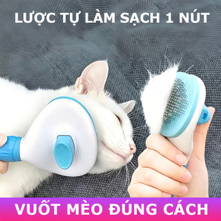 Lược Chải Lông Mèo, Lược Gỡ Lông Rụng Cho Chó Mèo, Đầu Kim Tròn Massage Không Đau Da