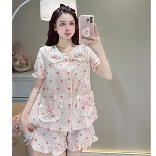 [MẪU HÈ] Bộ Đồ Ngủ Nữ JUSOKA Pijama Cổ Phối Nơ Chất Đũi Hàn Siêu Xinh DU60 Nhiều Họa Tiết Dễ Thương