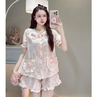 [MẪU HÈ] Bộ Đồ Ngủ Nữ JUSOKA Pijama Cổ Phối Nơ Chất Đũi Hàn Siêu Xinh DU60 Nhiều Họa Tiết Dễ Thương