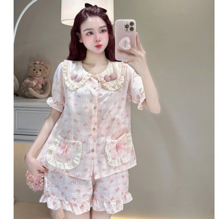 [MẪU HÈ] Bộ Đồ Ngủ Nữ JUSOKA Pijama Cổ Phối Nơ Chất Đũi Hàn Siêu Xinh DU60 Nhiều Họa Tiết Dễ Thương