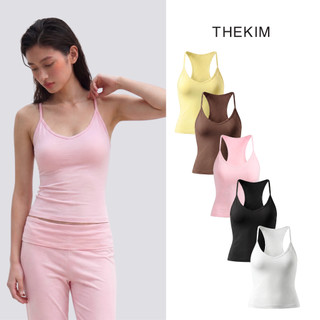 THEKIM Áo 3 lỗ basic (mút ngực tháo rời) chiết eo , áo sát nách mặc hàng ngày công nghệ FlowFit mềm mịn và co giãn T409